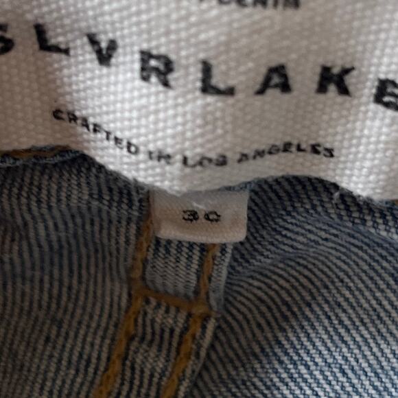 SLVRLAKE | Medium Wash Mid Rise Kick Flare Scarlett Style Jeans | Women's Sz 30 - Picture 7 of 10